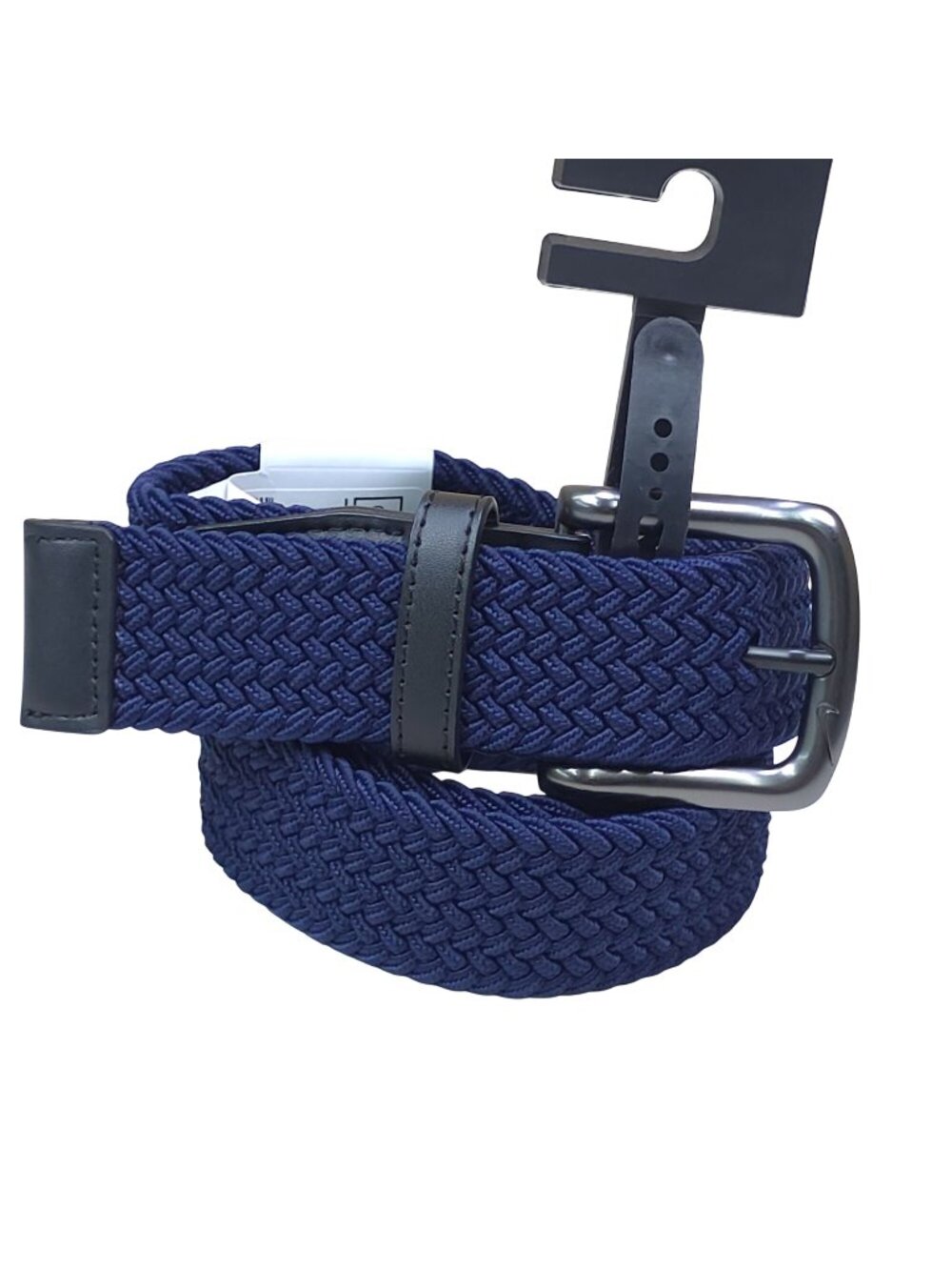 Nike Mens Stretch Braided Golf Belt Large 38-40 Navy Blue With Gunmetal Buckle